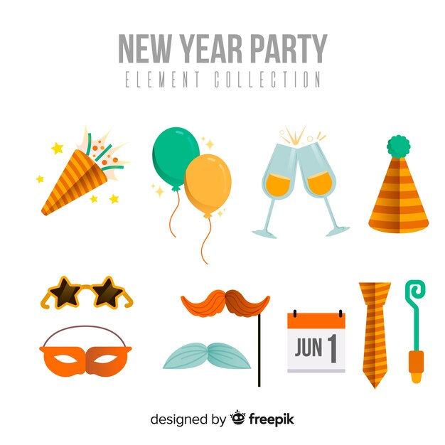 Set de artículos de fiesta de año nuevo