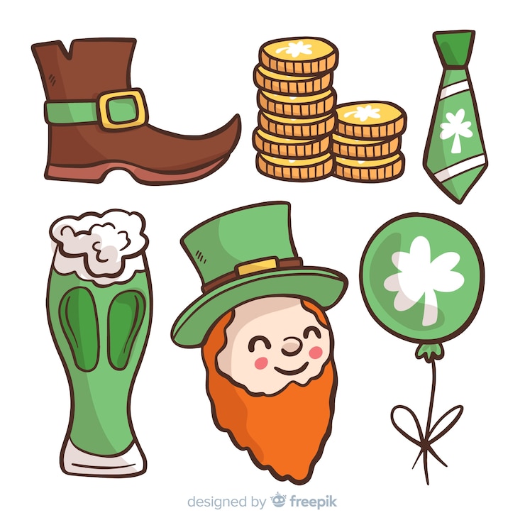 Vector gratuito set de artículos de san patricio