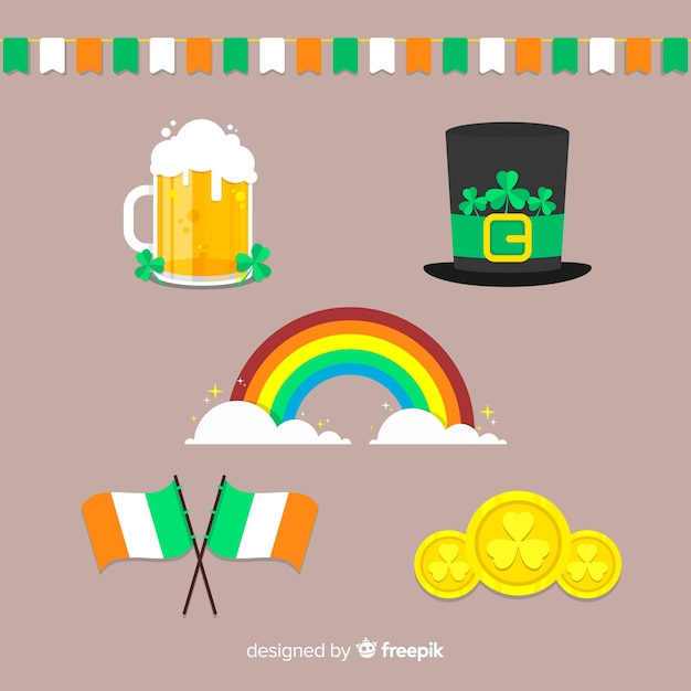 Vector gratuito set de artículos de san patricio