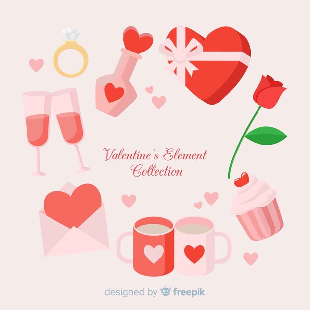 Set de artículos de san valentín