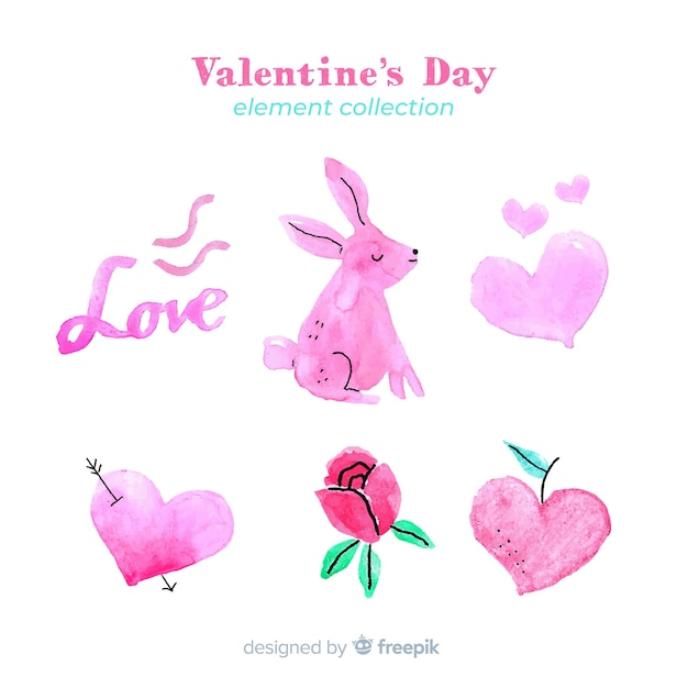 Vector gratuito set de artículos de san valentín