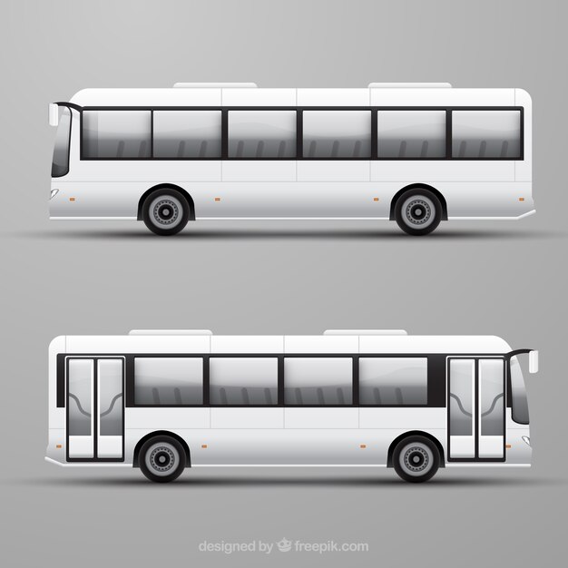 Set de autobús con diferentes perspectivas 