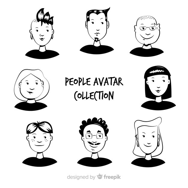 Set de avatares de personas