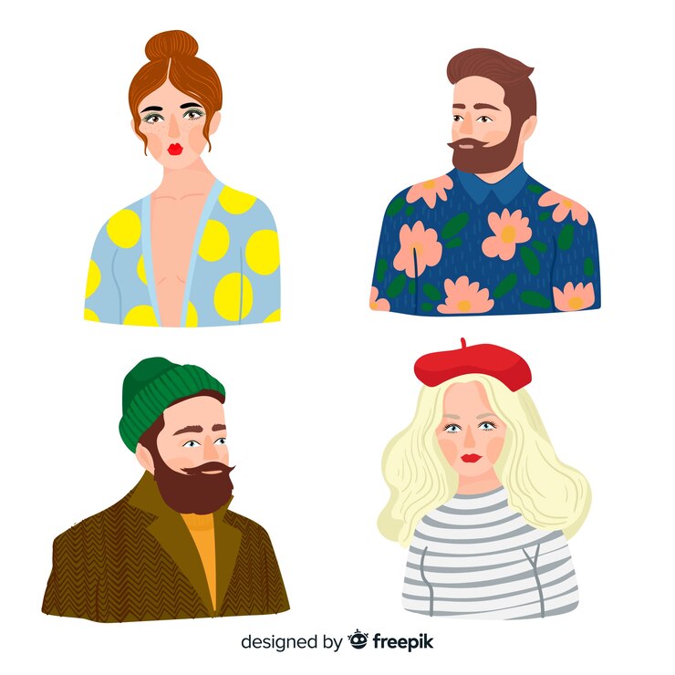 Vector gratuito set de avatares de personas