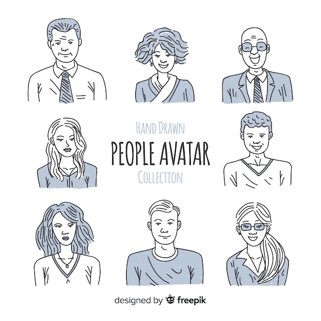 Vector gratuito set de avatares de personas