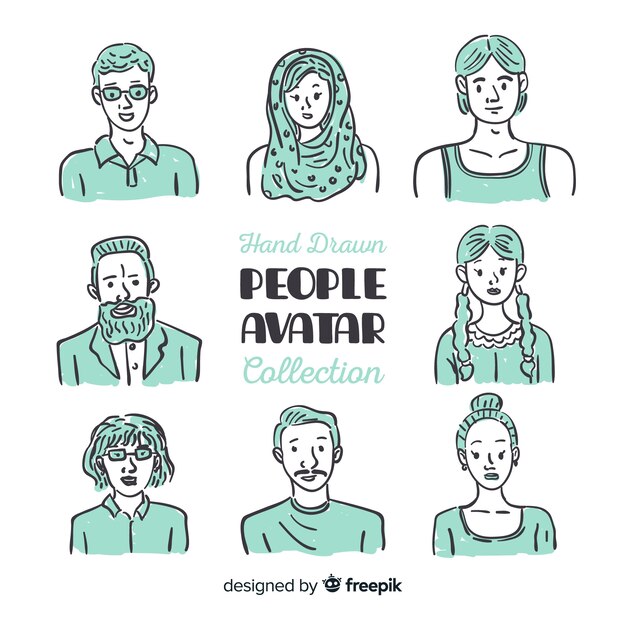 Set de avatares de personas