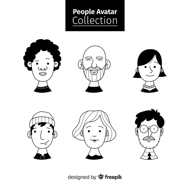 Set de avatares de personas