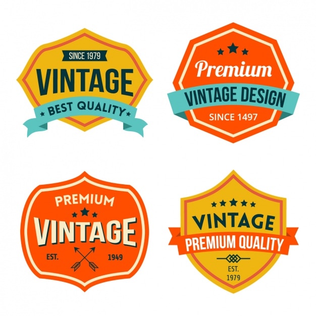 Vector gratuito set de badges vintage