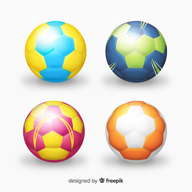 Vector gratuito set balones balonmano realista