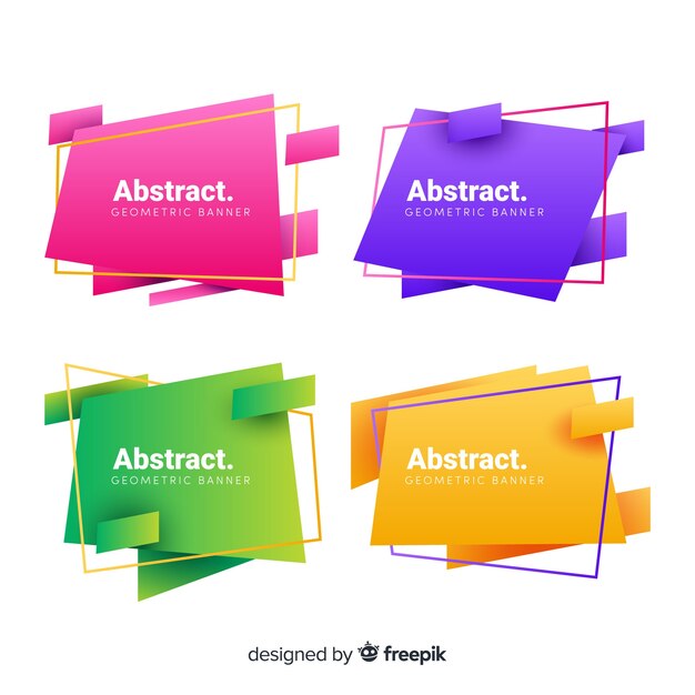 Set banner formas geométricas abstractas