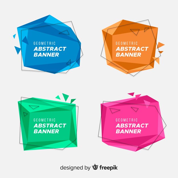 Set banner formas geométricas
