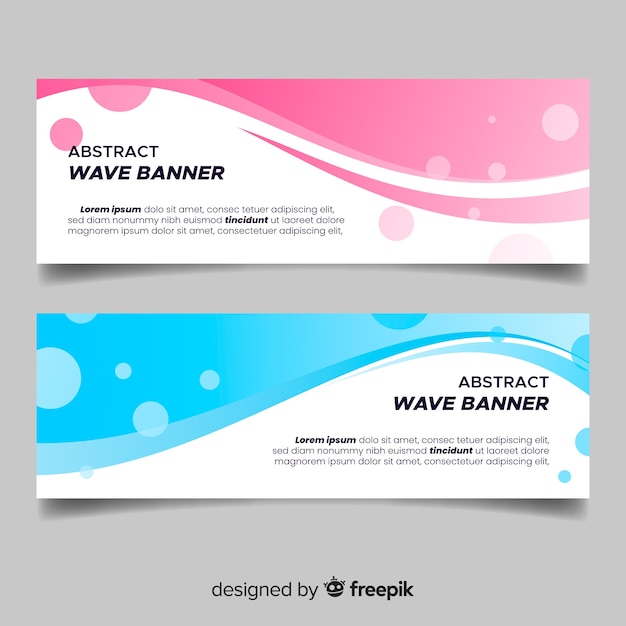 Set banner formas ondeadas