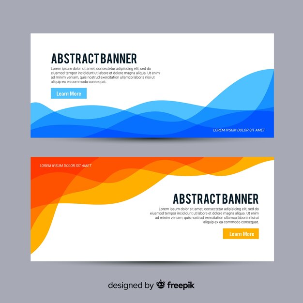 Set banner ondas abstractas