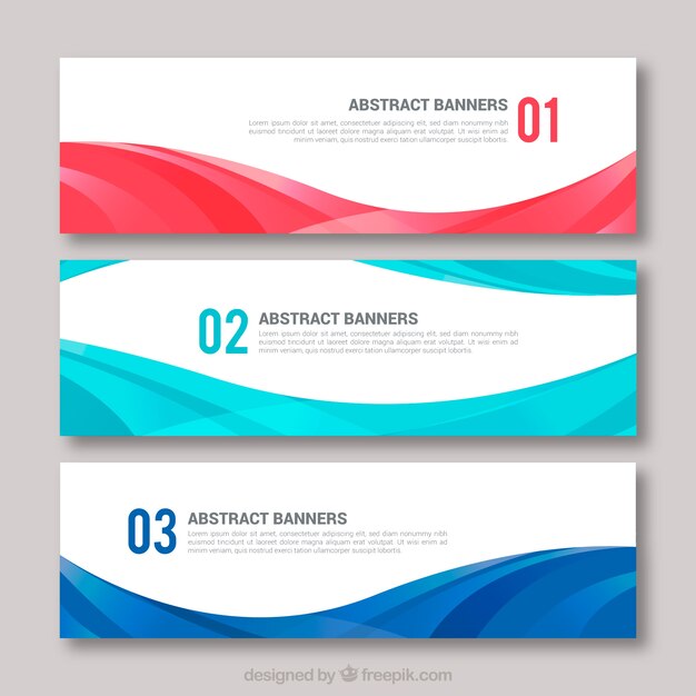 Set de banners abstractos de colores 