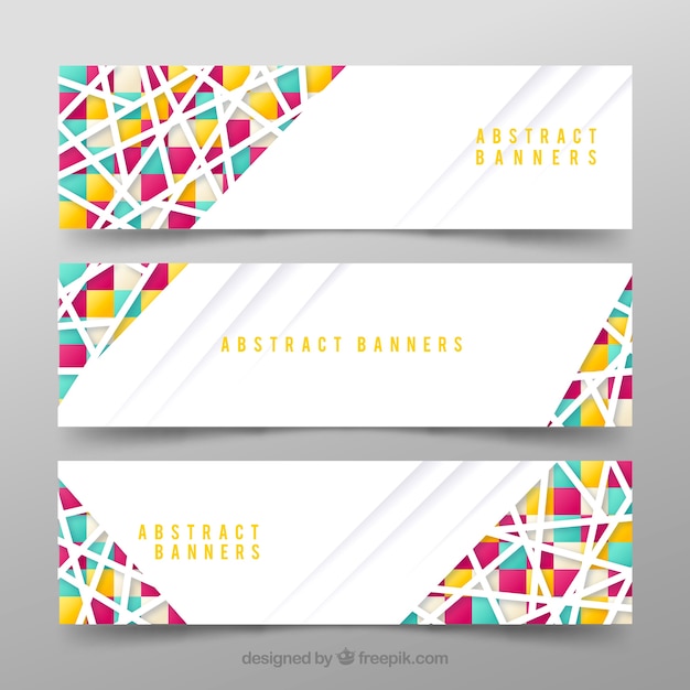 Set de banners abstractos coloridos