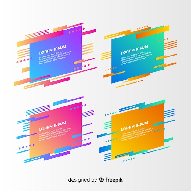 Vector gratuito set de banners abstractos de forma geométrica