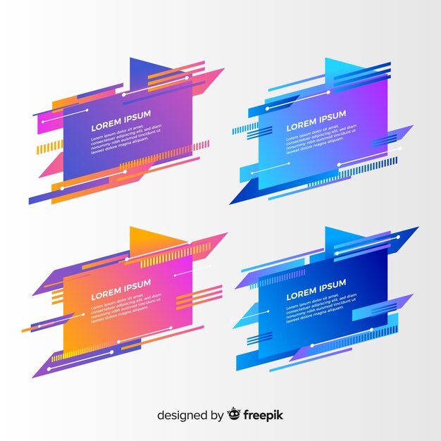 Set de banners abstractos de forma geométrica