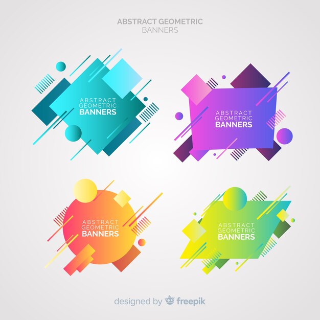 Set de banners abstractos con formas geométricas