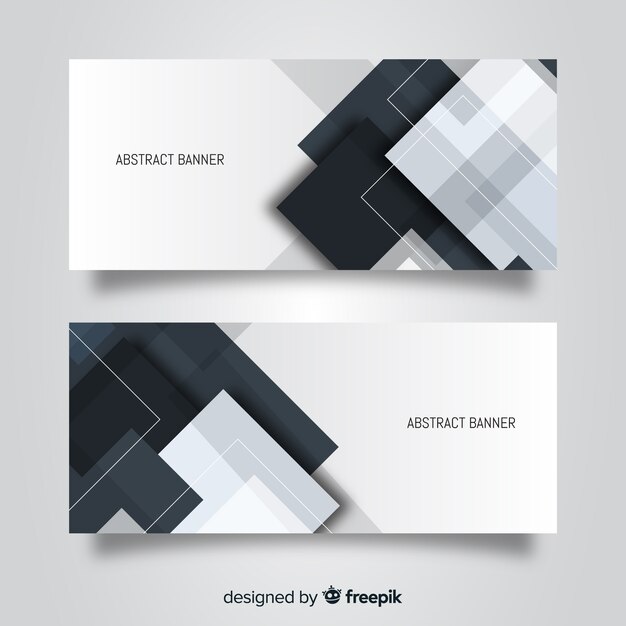 Set de banners abstractos con formas geométricas