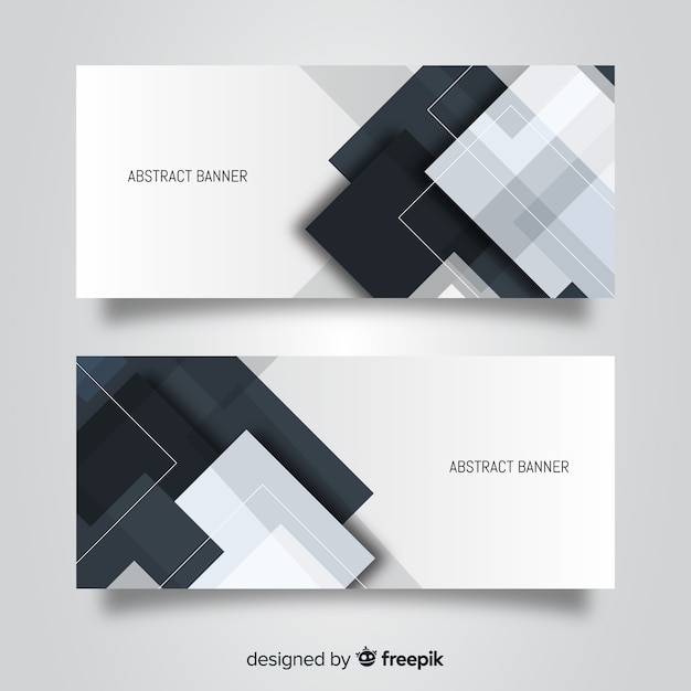 Set de banners abstractos con formas geométricas