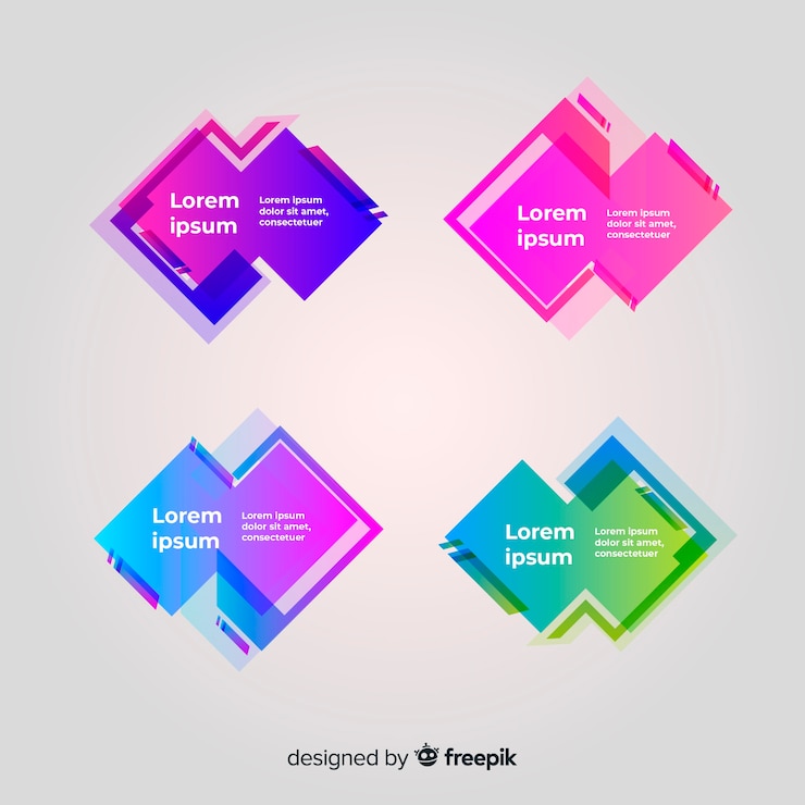 Vector gratuito set de banners abstractos con formas geométricas