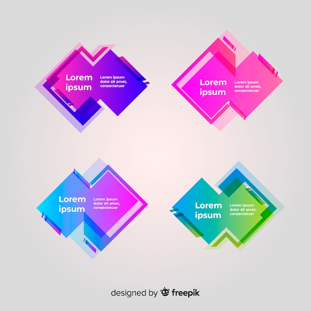 Set de banners abstractos con formas geométricas