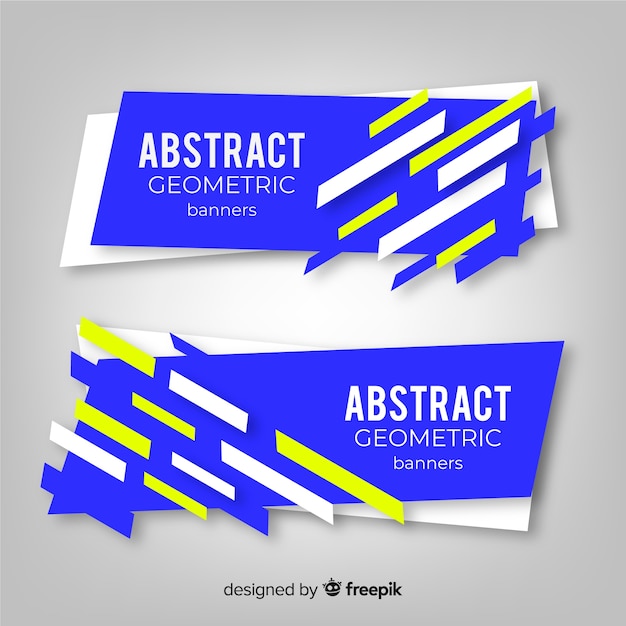Set de banners abstractos con formas geométricas