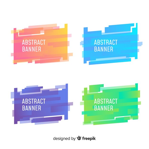 Set de banners abstractos con formas geométricas