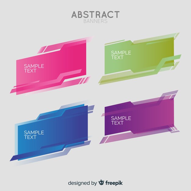Set de banners abstractos con formas geométricas