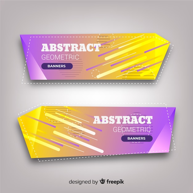Set de banners abstractos con formas geométricas