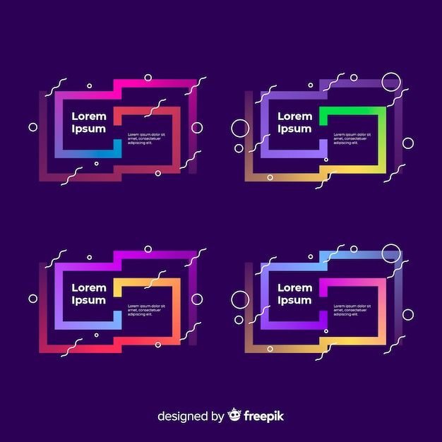 Set de banners abstractos con formas geométricas