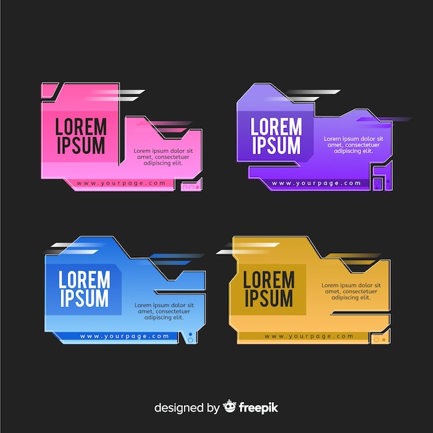 Set de banners abstractos con formas geométricas