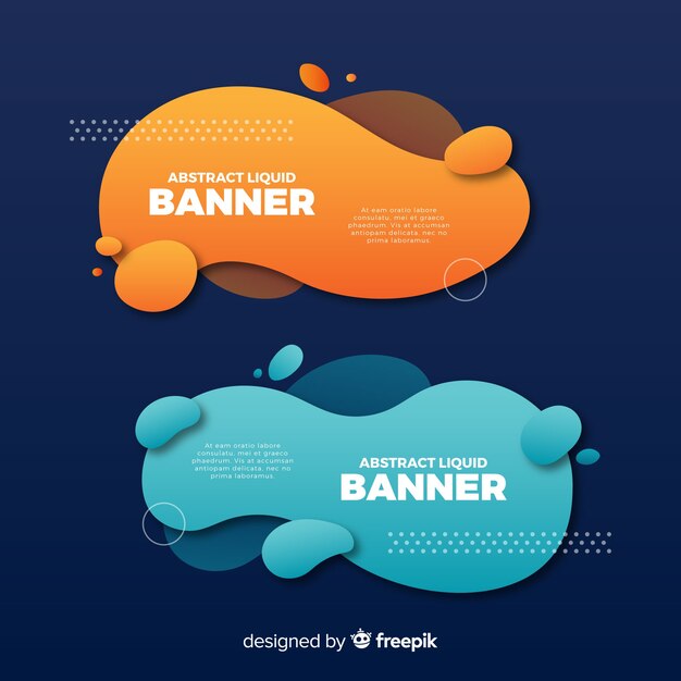 Set de banners abstractos con formas líquidas