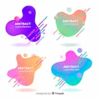 Vector gratuito set de banners abstractos con formas líquidas