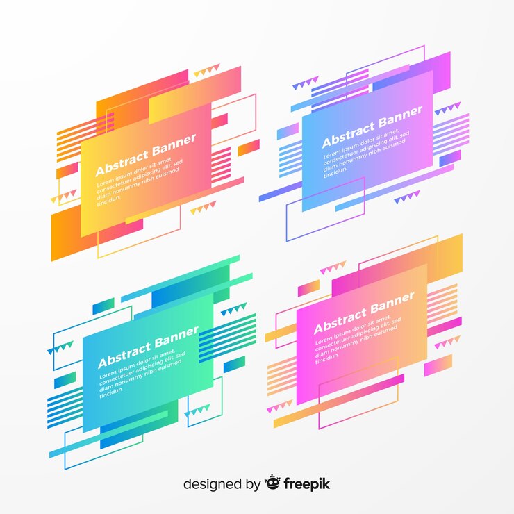 Vector gratuito set de banners abstractos geométricos