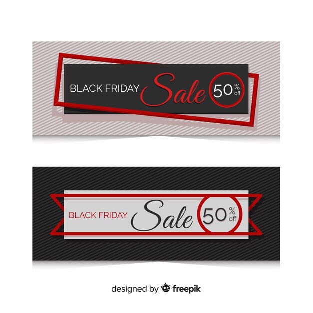 Set de banners abstractos de rebajas de black friday 