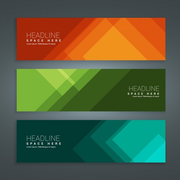 Vector gratuito set de banners de colores abstracto