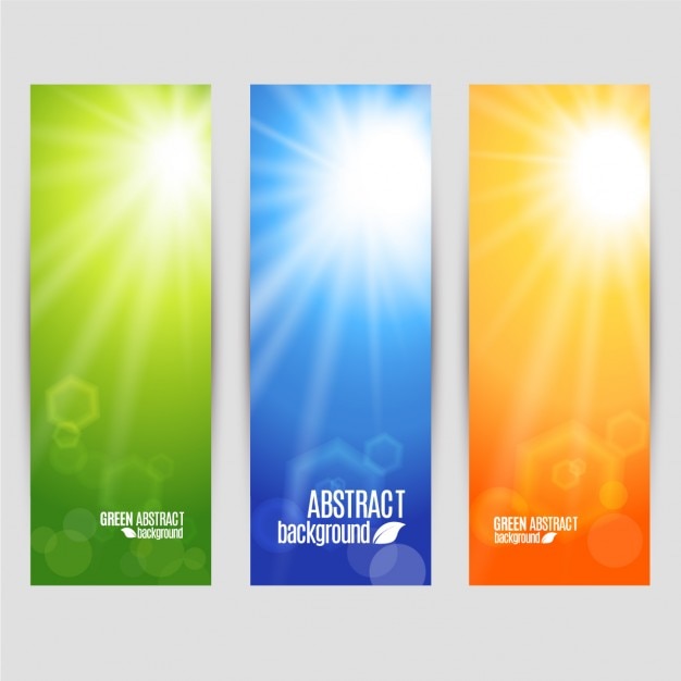 Vector gratuito set de banners con colores diferentes