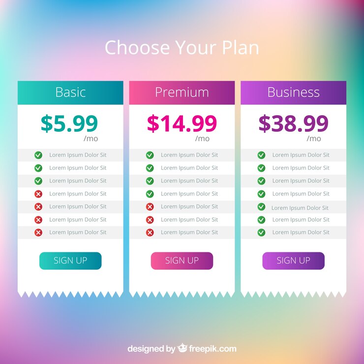 Vector gratuito set de banners de colores de precios