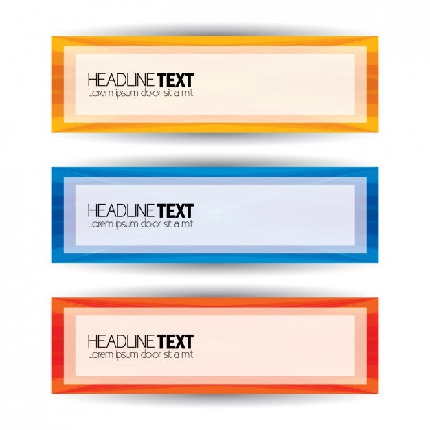 Vector gratuito set de banners coloridos