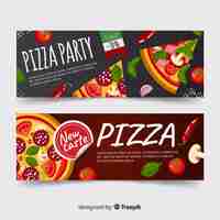 Vector gratuito set de banners de comida