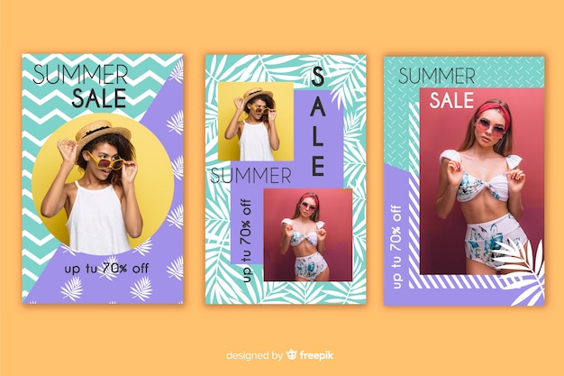 Set de banners de compras de moda