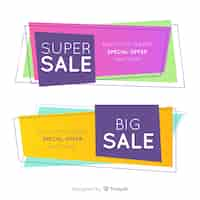 Vector gratuito set de banners de compras