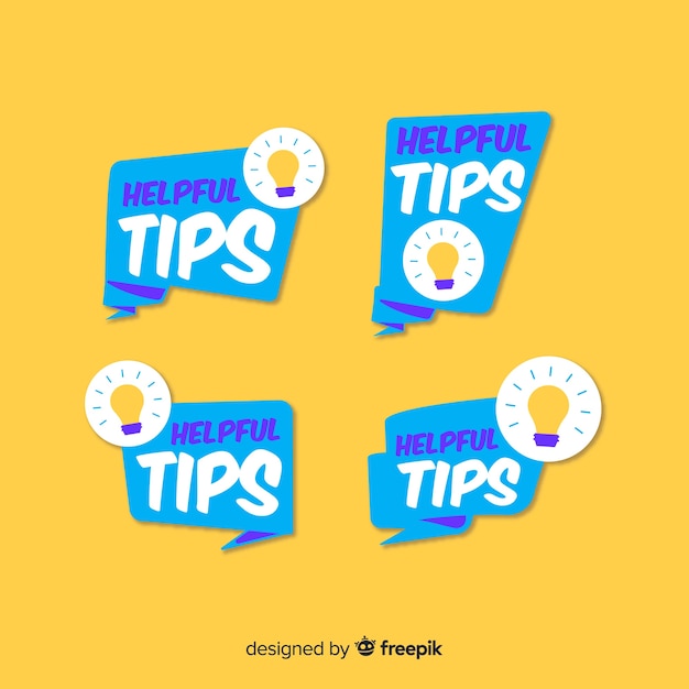 Vector gratuito set de banners de consejos con bombillas