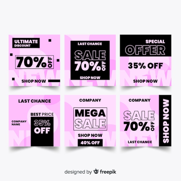 Set de banners cuadrados promocionales