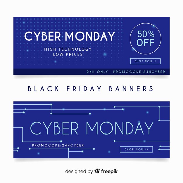 Set de banners de cyber monday