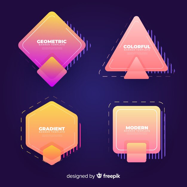Set de banners degradados y modernos