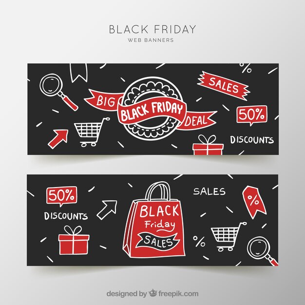 Set de banners de descuentos de black friday