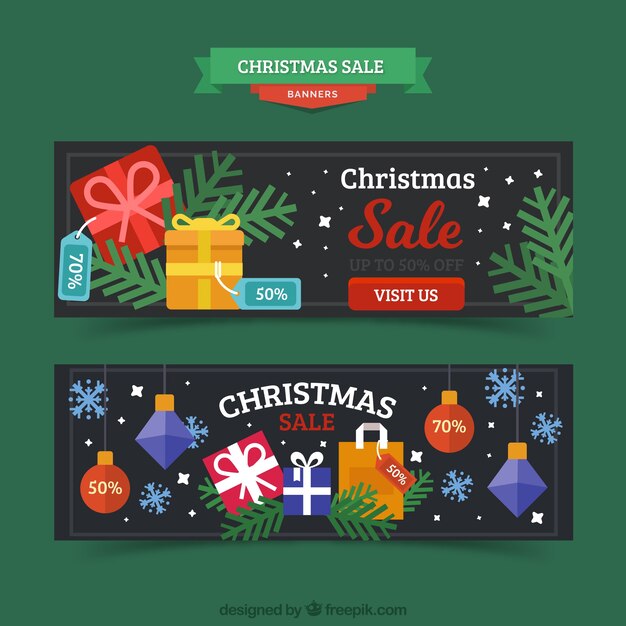 Set de banners de descuentos de navidad