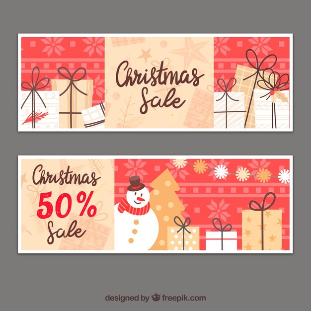 Set de banners de descuentos de navidad